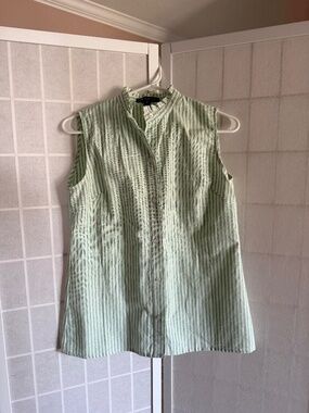 KJP Preppy Striped Sleeveless Button Up